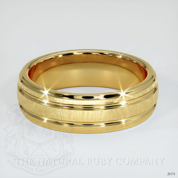 18K Yellow Gold Men's Plain Band