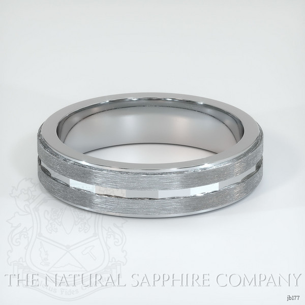 14K White Gold Men's Plain Band