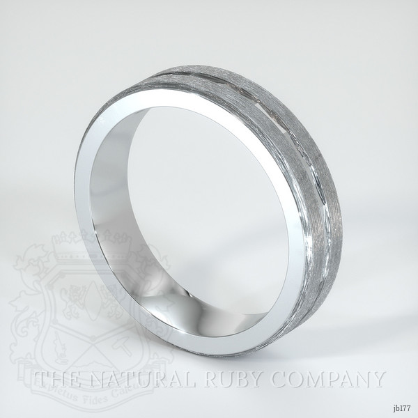 14K White Gold Men's Plain Band