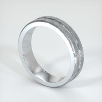 18K White Gold Men's Plain Band Image