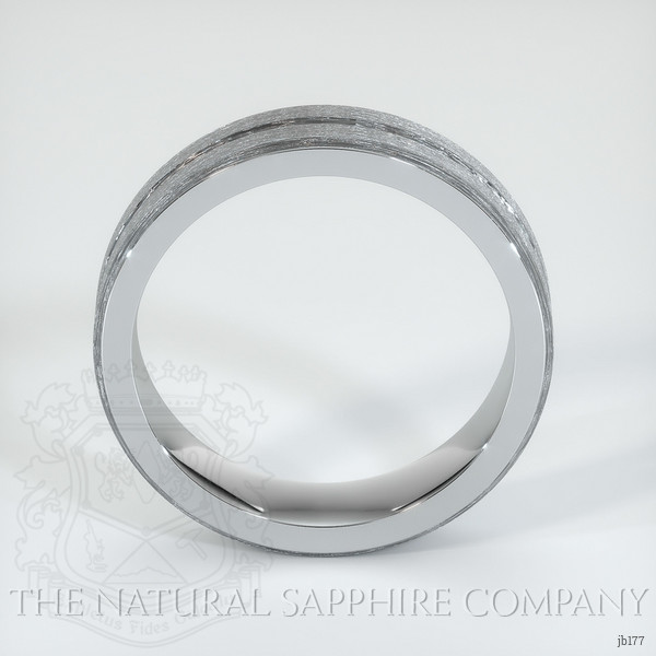 18K White Gold Men's Plain Band