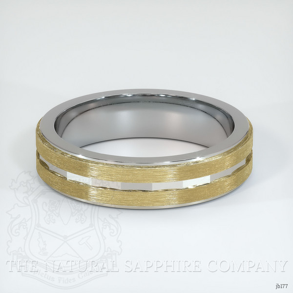 14K White & Yellow Men's Plain Band