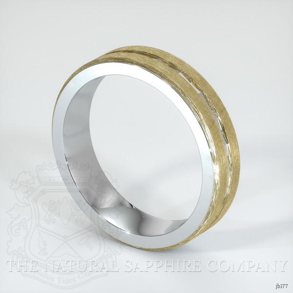 14K White & Yellow Men's Plain Band
