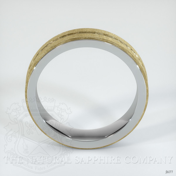 14K White & Yellow Men's Plain Band