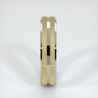 14K White & Yellow Men's Plain Band Image