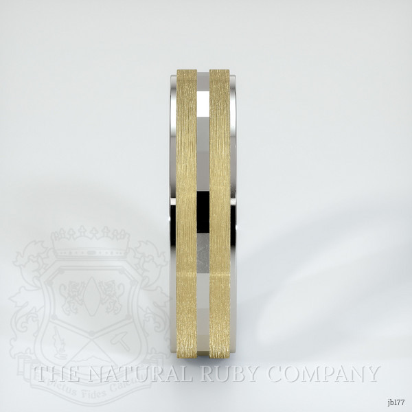 14K White & Yellow Men's Plain Band