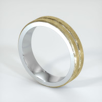 18K White & Yellow Men's Plain Band Image