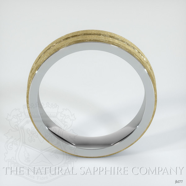 18K White & Yellow Men's Plain Band
