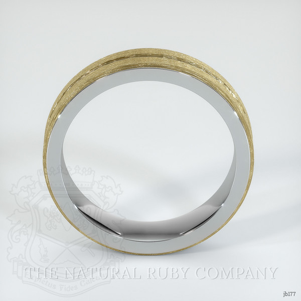 18K White & Yellow Men's Plain Band