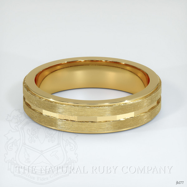 18K Yellow Gold Men's Plain Band