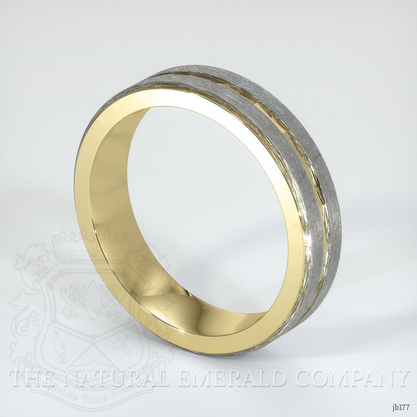 14K Yellow & White Men's Plain Band