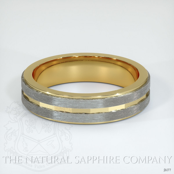 18K Yellow & White Men's Plain Band