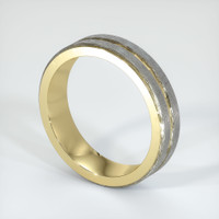 18K Yellow & White Men's Plain Band Image