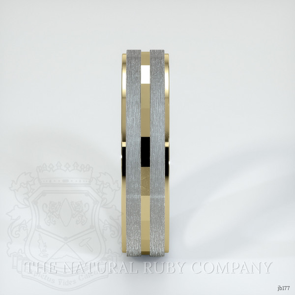 18K Yellow & White Men's Plain Band