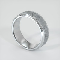 14K White Gold Men's Plain Band Image