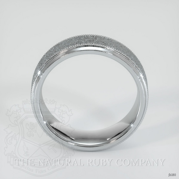 14K White Gold Men's Plain Band