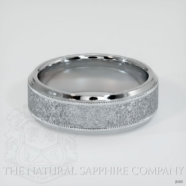 18K White Gold Men's Plain Band