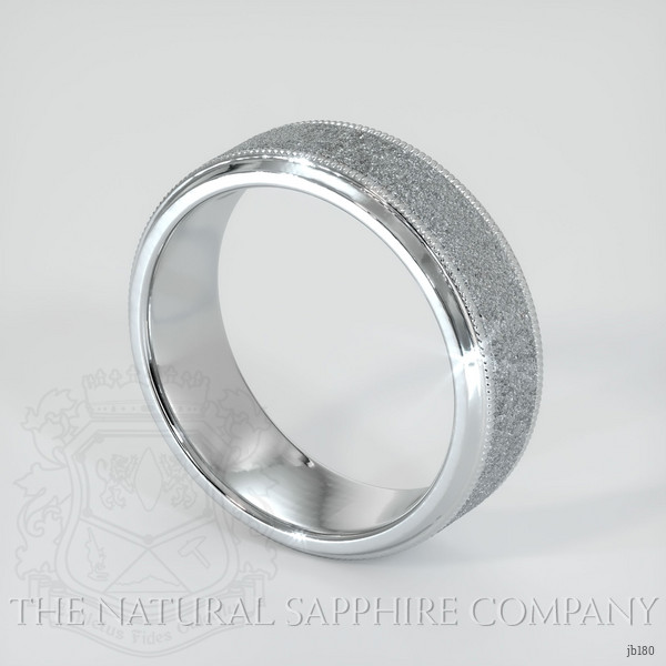 18K White Gold Men's Plain Band