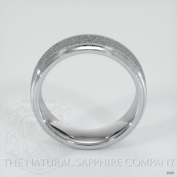 18K White Gold Men's Plain Band