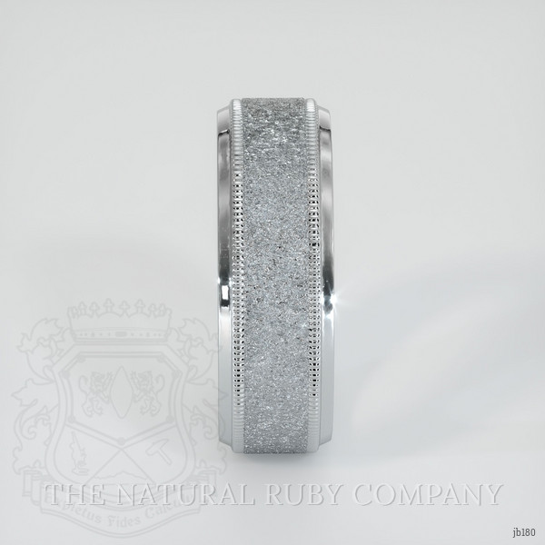 18K White Gold Men's Plain Band
