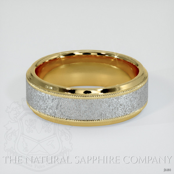 18K White & Yellow Men's Plain Band