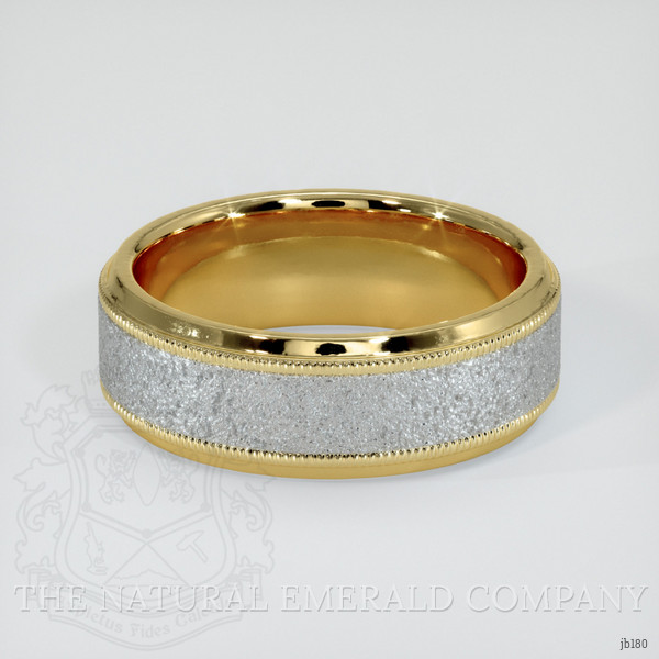 18K White & Yellow Men's Plain Band