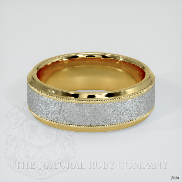 18K White & Yellow Men's Plain Band