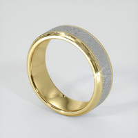 18K White & Yellow Men's Plain Band Image