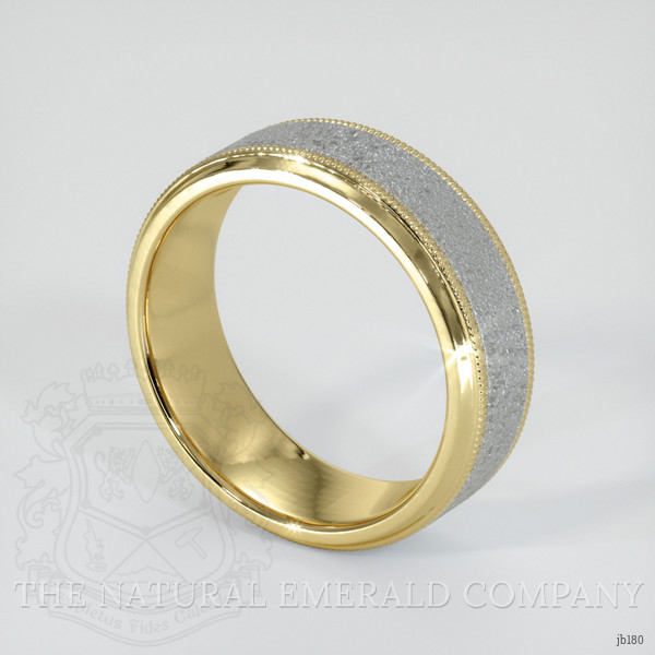 18K White & Yellow Men's Plain Band