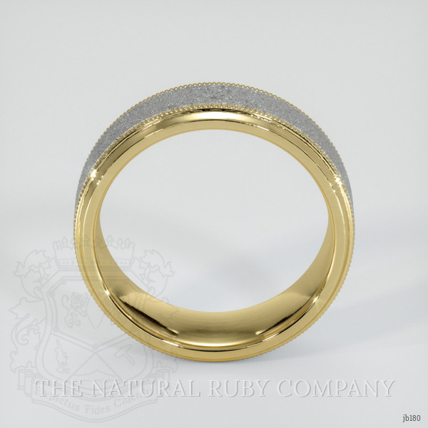 18K White & Yellow Men's Plain Band