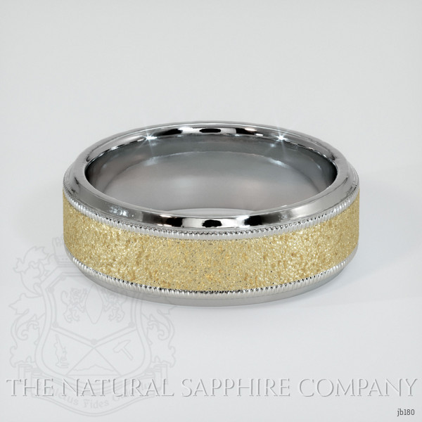 18K Yellow & White Men's Plain Band