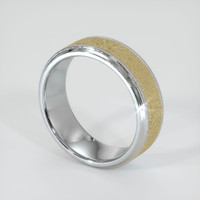 18K Yellow & White Men's Plain Band Image