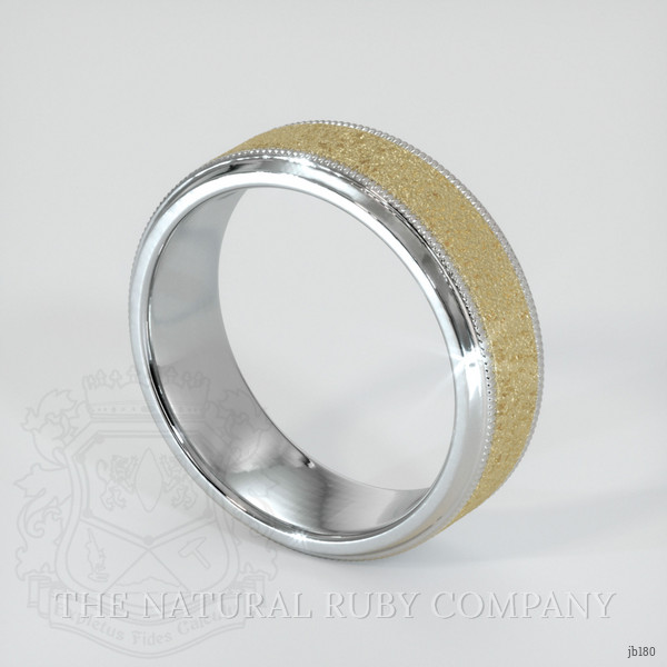 18K Yellow & White Men's Plain Band
