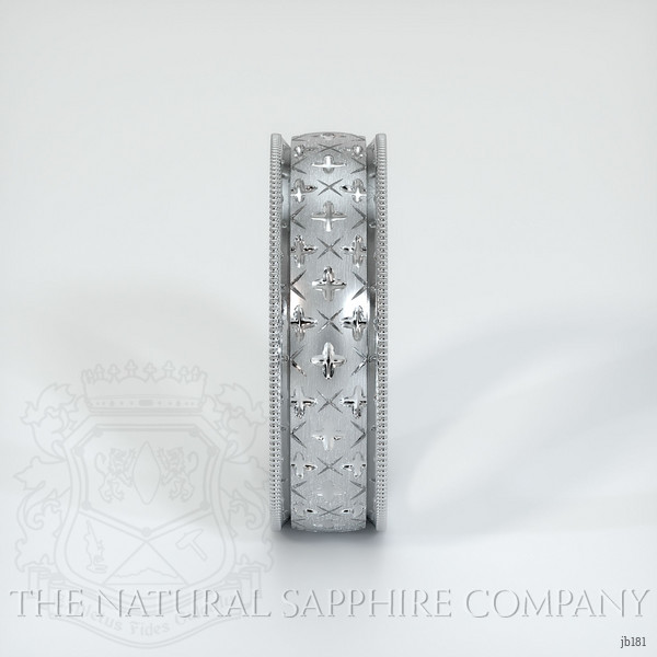 14K White Gold Men's Plain Band