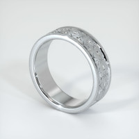 18K White Gold Men's Plain Band Image