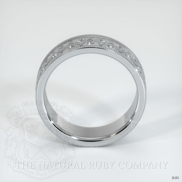 18K White Gold Men's Plain Band