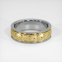 18K White & Yellow Men's Plain Band Video