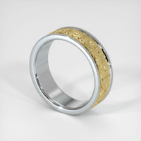 18K White & Yellow Men's Plain Band Image