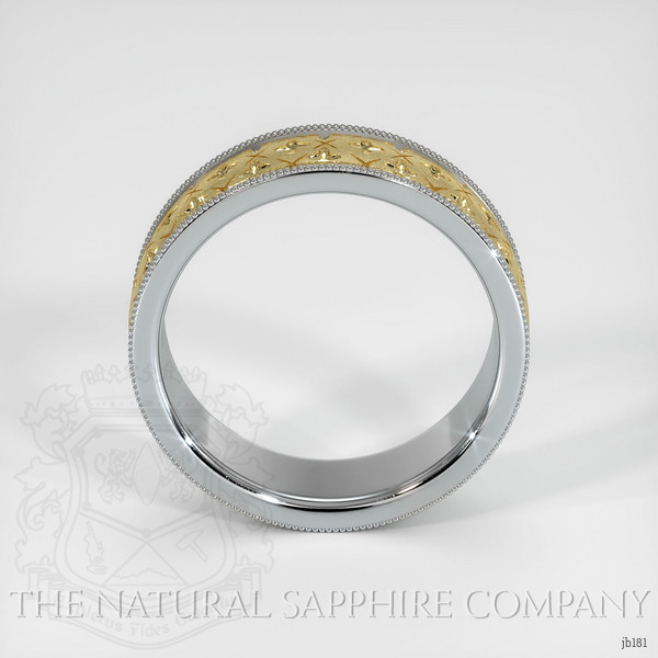 18K White & Yellow Men's Plain Band