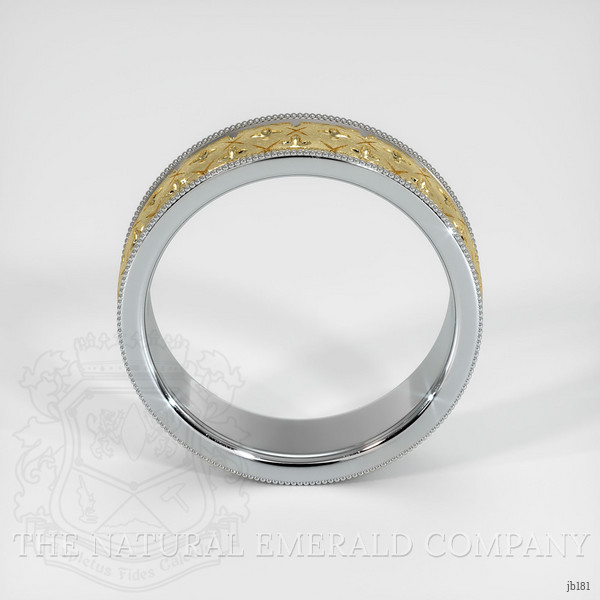 18K White & Yellow Men's Plain Band