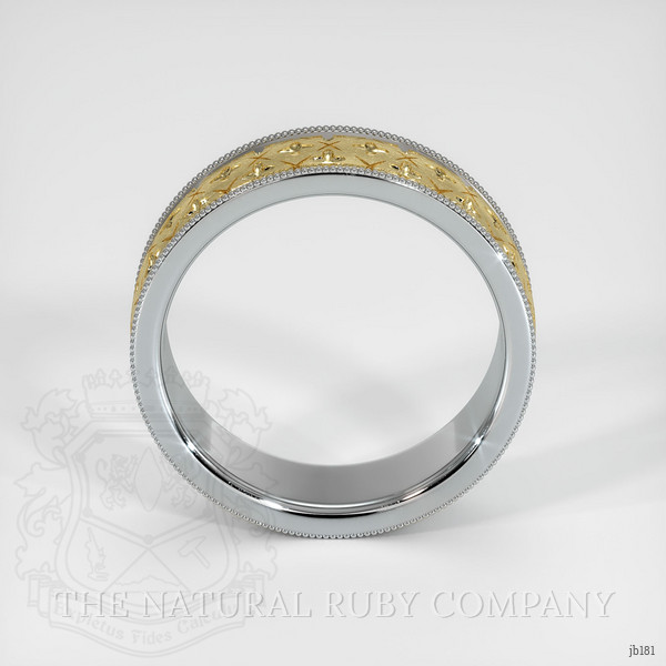 18K White & Yellow Men's Plain Band