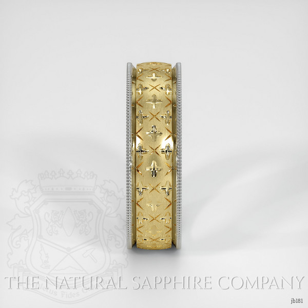 18K White & Yellow Men's Plain Band