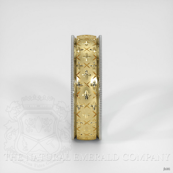 18K White & Yellow Men's Plain Band