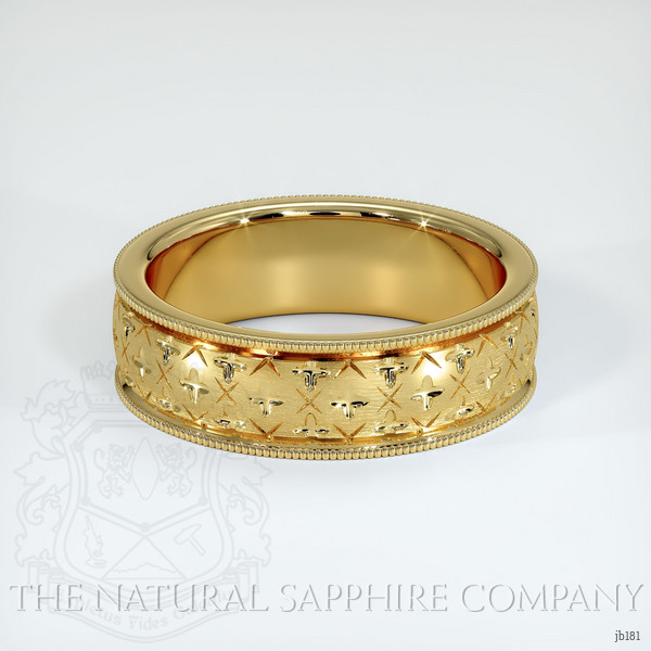 18K Yellow Gold Men's Plain Band