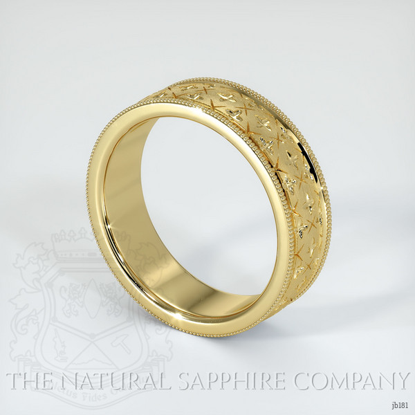 18K Yellow Gold Men's Plain Band