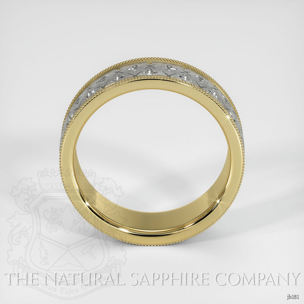 18K Yellow & White Men's Plain Band