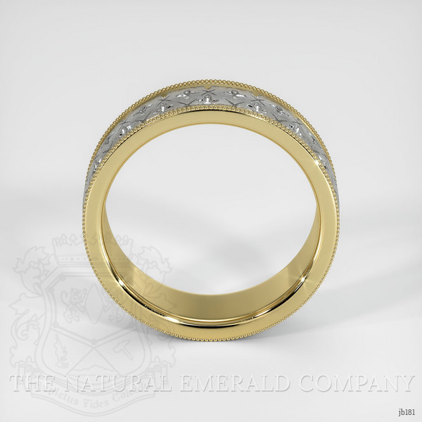 18K Yellow & White Men's Plain Band