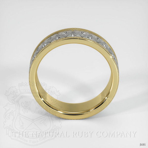 18K Yellow & White Men's Plain Band