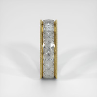 18K Yellow & White Men's Plain Band Image