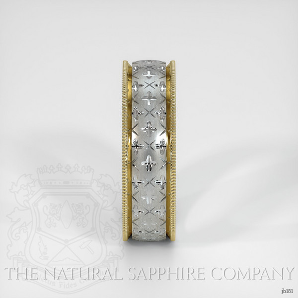 18K Yellow & White Men's Plain Band